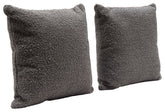 Set of (2) 16" Square Accent Pillows in Charcoal Boucle Textured Fabric By Diamond Sofa